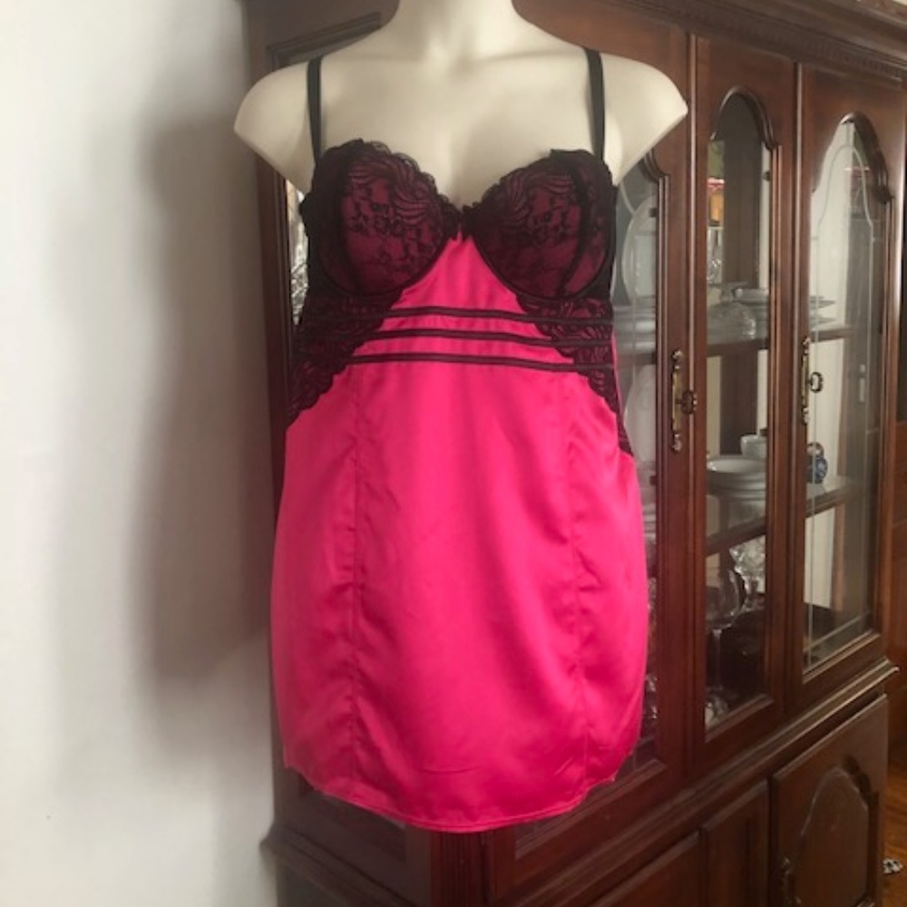Torrid Chemise Lingerie Black/Pink New